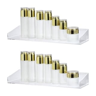 Clear Floating Shelves 2 Set Acrylic Bathroom Shelves Wall Mounted - Bed  Bath & Beyond - 37885120