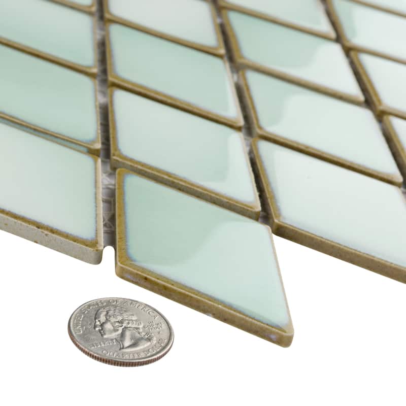 Merola Tile Hudson Kite Pistachio 10-1/8" x 11-3/4" Porcelain Mosaic Floor and Wall Tile