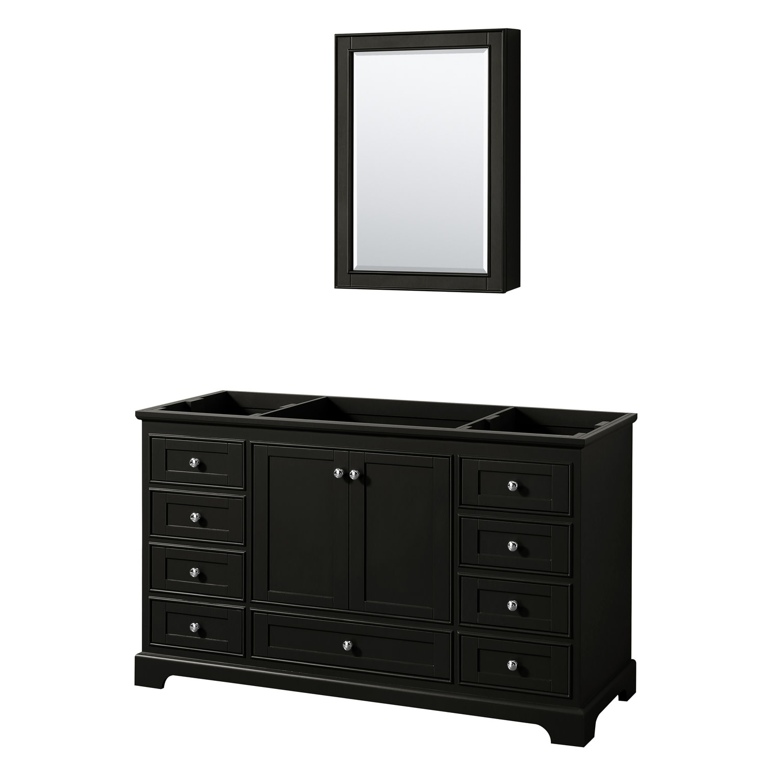 Wyndham Collection Deborah 59-1/4" Free Standing Single Wood Vanity