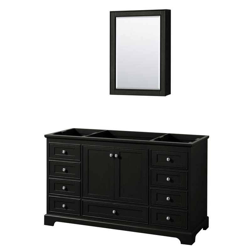 Wyndham Collection Deborah 59-1/4" Free Standing Single Wood Vanity - Dark Espresso / Polished Chrome Hardware