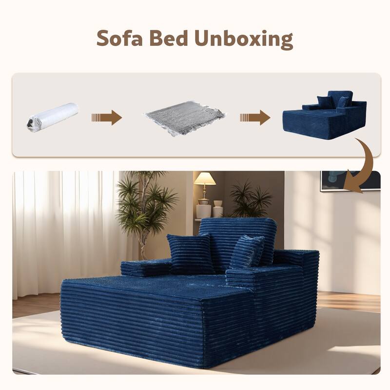 HOOOWOOO Modern Upgraded Fabric Chaise Lounge Sofa Couch with Holder