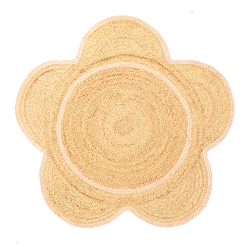 ECARPETGALLERY Braided Weave Palas Denizli Tan Jute Rug - 3'9 x 3'9