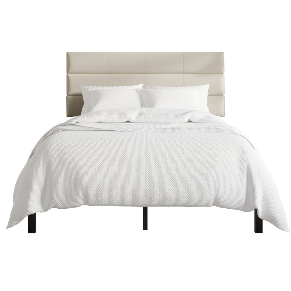 CraftPorch Contemporary Woven Linen Fabric Upholstered Platform Bed