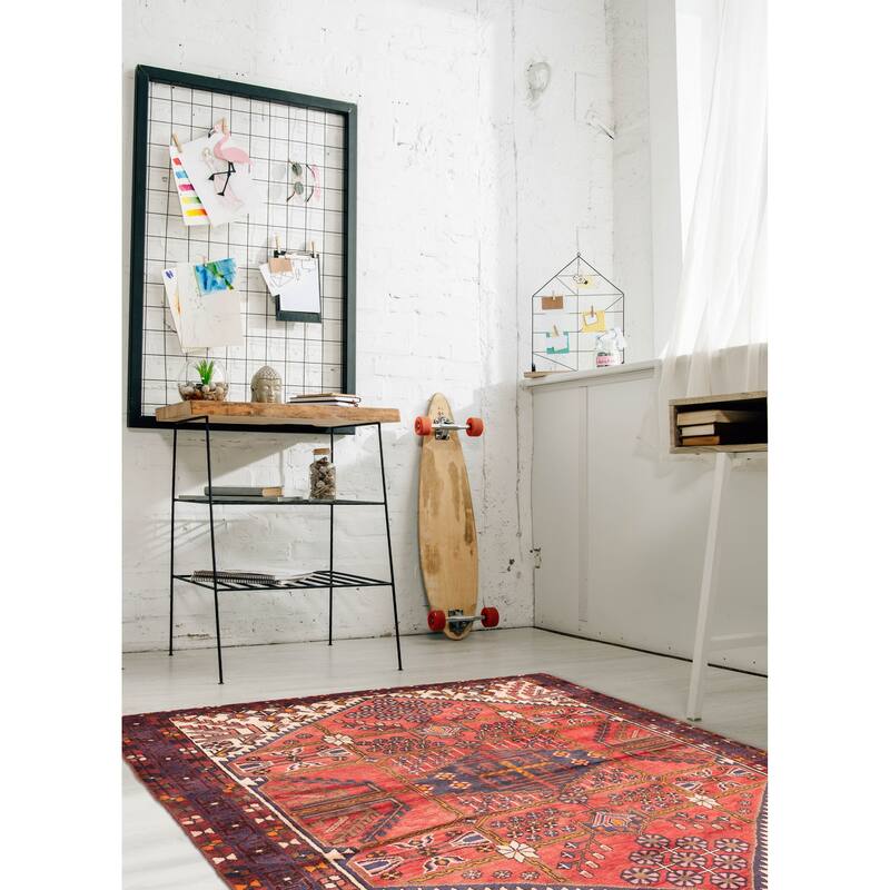 ECARPETGALLERY Hand-knotted Andelz Red Wool Rug - 5'0 x 6'7