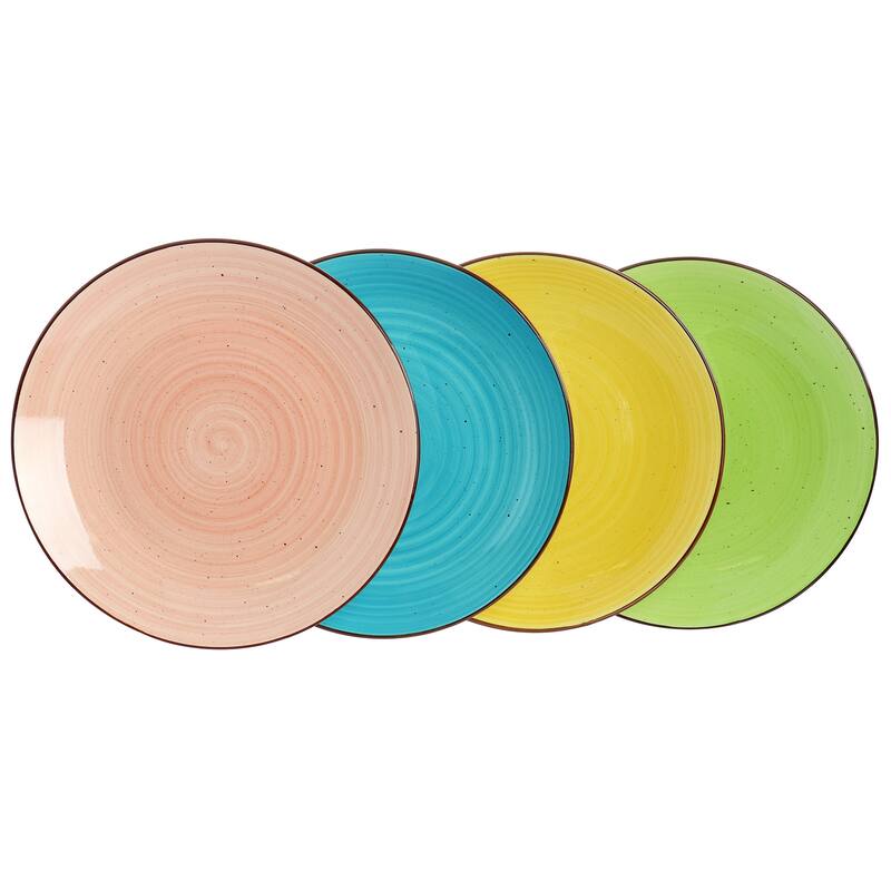 Elama Hudson 12 Piece Double Bowl Stoneware Dinnerware Set