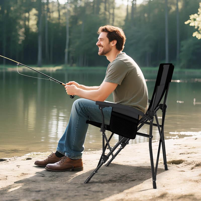 Costway 1/2 PCS Folding Camping Chair for Adults Portable Lawn Chair