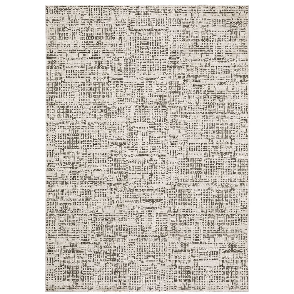 Style Haven Nelson Abstract Gridwork Ivory/ Grey Indoor Area Rug