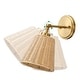 preview thumbnail 5 of 7, 1-Light Boho Natural Rattan Hardwired Wall Sconce with Adjustable Swivel Swing Arm