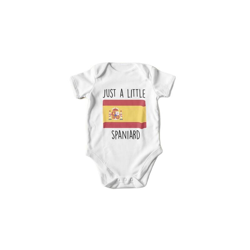 Spain Flag Spaniard - Baby Boy Girl Clothes Infant Bodysuit Funny Cute Newborn - White - Newborn