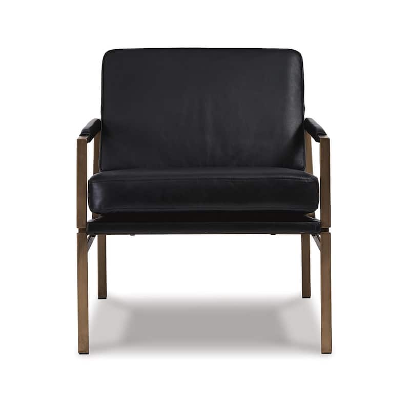 Signature Design by Ashley Puckman Mid Century Modern Leather Accent Chair - 29" W x 31.5" D x 34.25" H