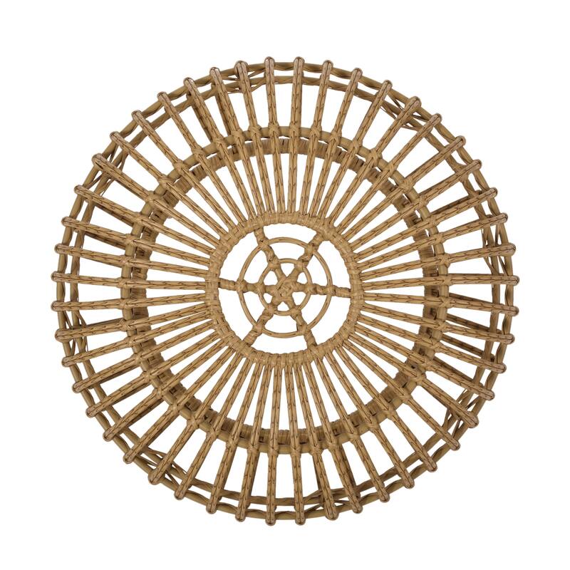 29.5" Boho Handcrafted Designed Coffee Table with Long-Lasting Woven Finish and Open Structure