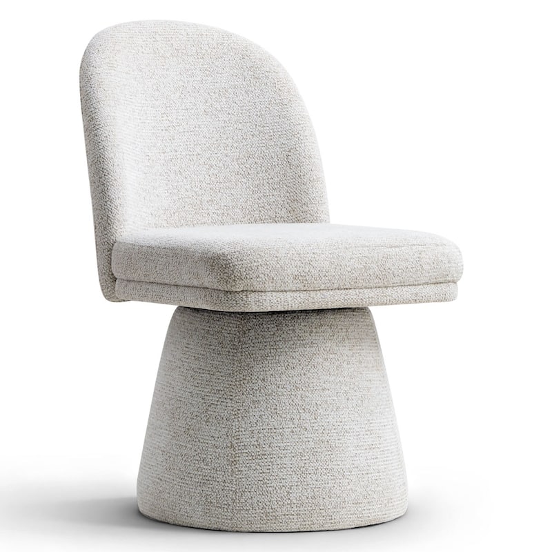 360° Swivel Barrel Upholstered Fabric Dining Chair(Set of 2)