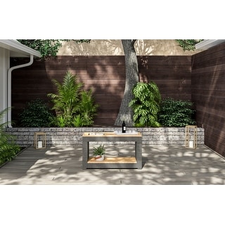 Boca Raton Brown Rattan Outdoor Sofa Table - 47