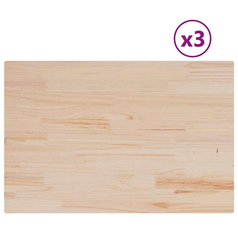 vidaXL Table Top Set of 3 Natural Wood Solid pine wood 31.5 x 20.9 in - 20.9 x 31.5 x 1.0 in