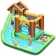 preview thumbnail 1 of 18, Inflatable Waterslide Bounce House Climbing Wall without Blower - Green, Yellow and Blue - 145" x 120"x 91" (L×W×H) Kids