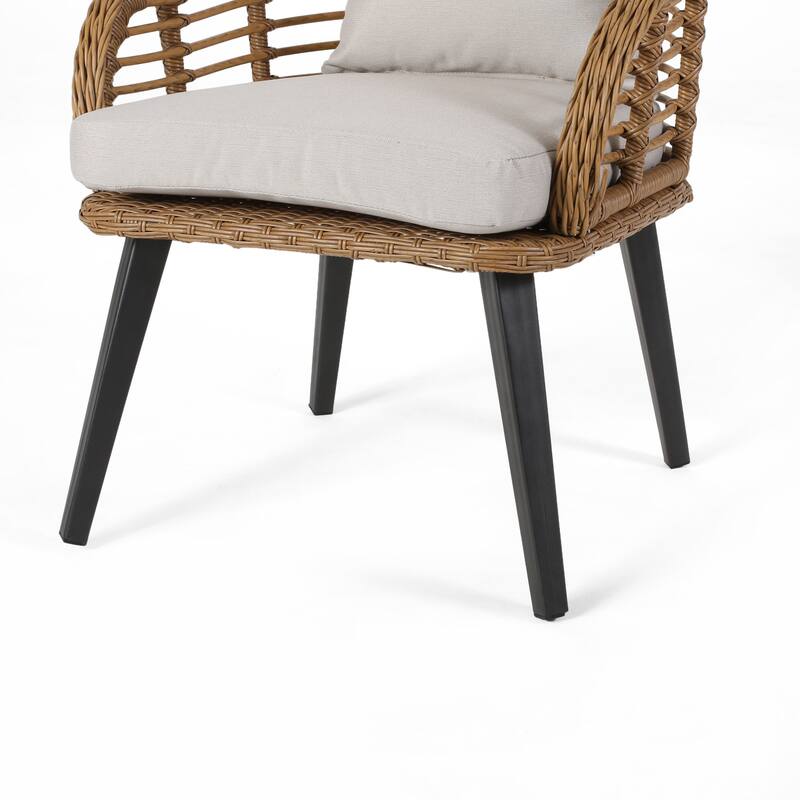 Tatiana Outdoor 3-piece Boho Wicker Chat Set by Christopher Knight Home