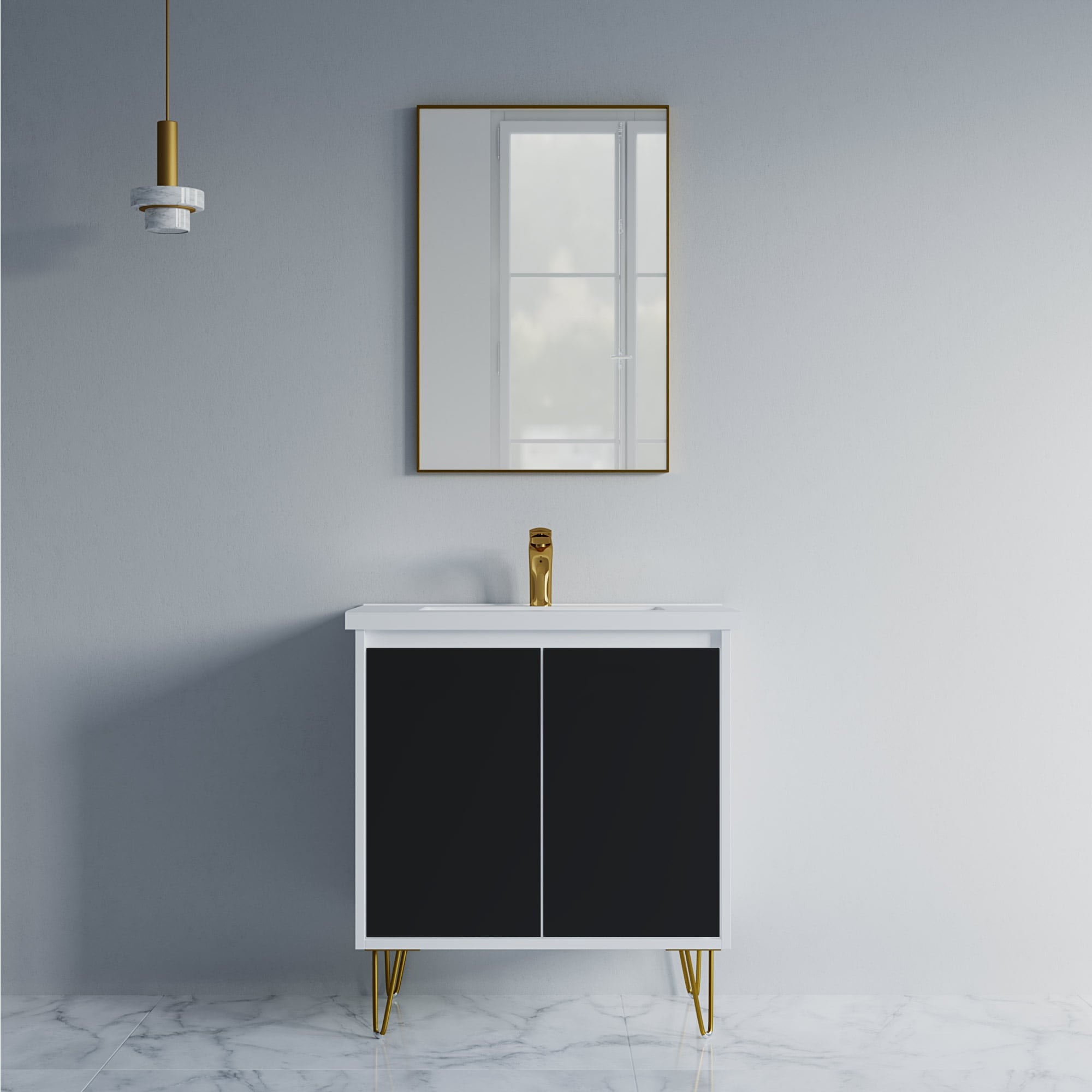 Kennan 30" Single Bathroom Vanity Set with V Legs