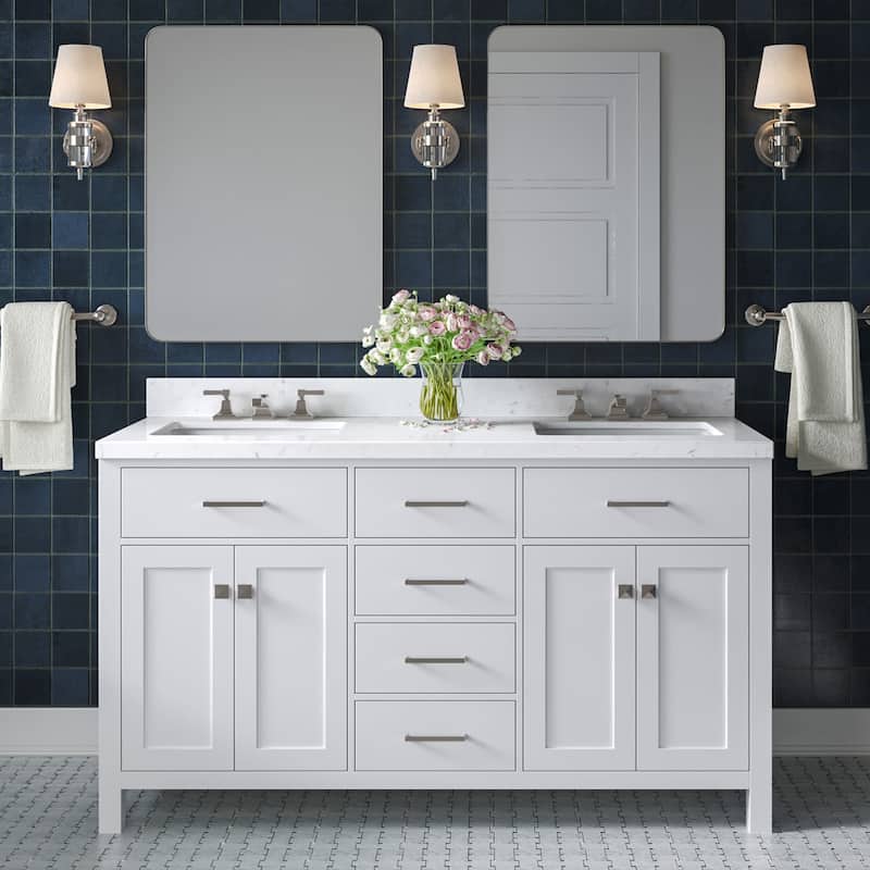 Ariel H060DCQRVO Bristol 60" Free Standing Double Basin Vanity Set