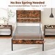 preview thumbnail 8 of 7, Twin Bed Frame with Rustic Wooden Headboard and Noise-Free Design