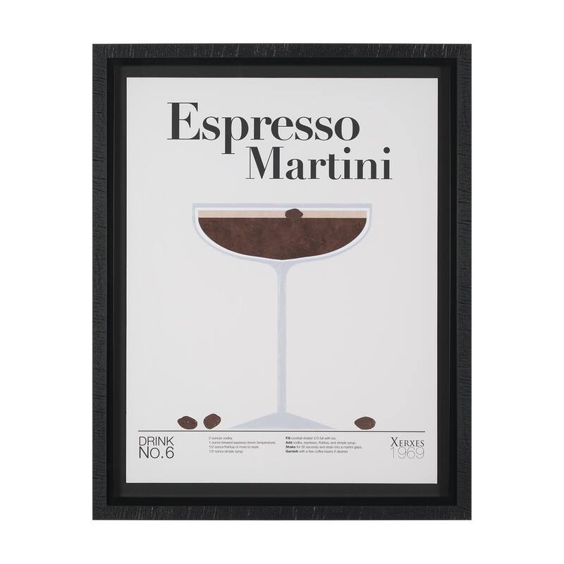 Espresso Martini by Mercana Studio a Hand Embelished Textured Framed Art Print Matted under Glass