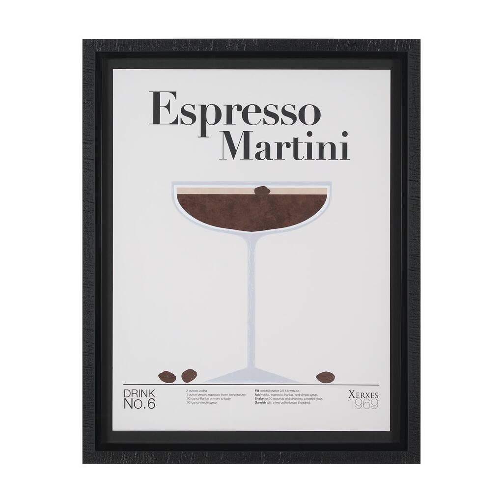 Espresso Martini by Mercana Studio a Hand Embelished Textured Framed Art Print Matted under Glass