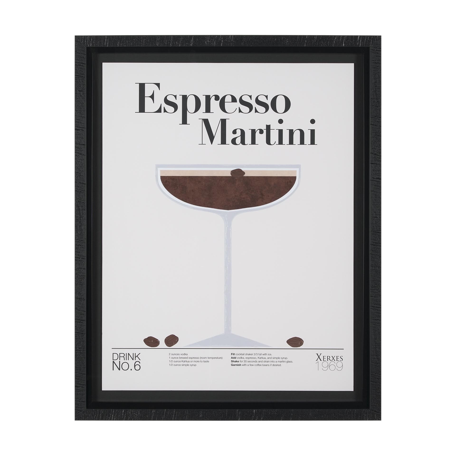 Espresso Martini by Mercana Studio a Hand Embelished Textured Framed Art Print Matted under Glass