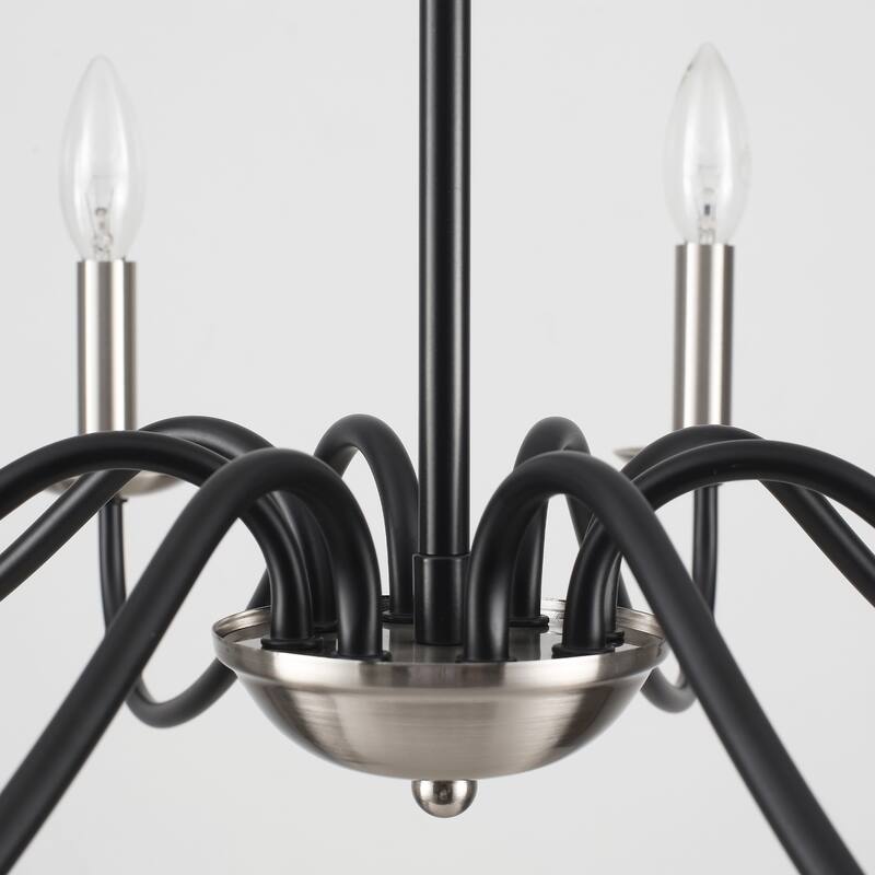 8-Light 30.7 in. Farmhouse Chandeliers for Bedroom Living Room Study