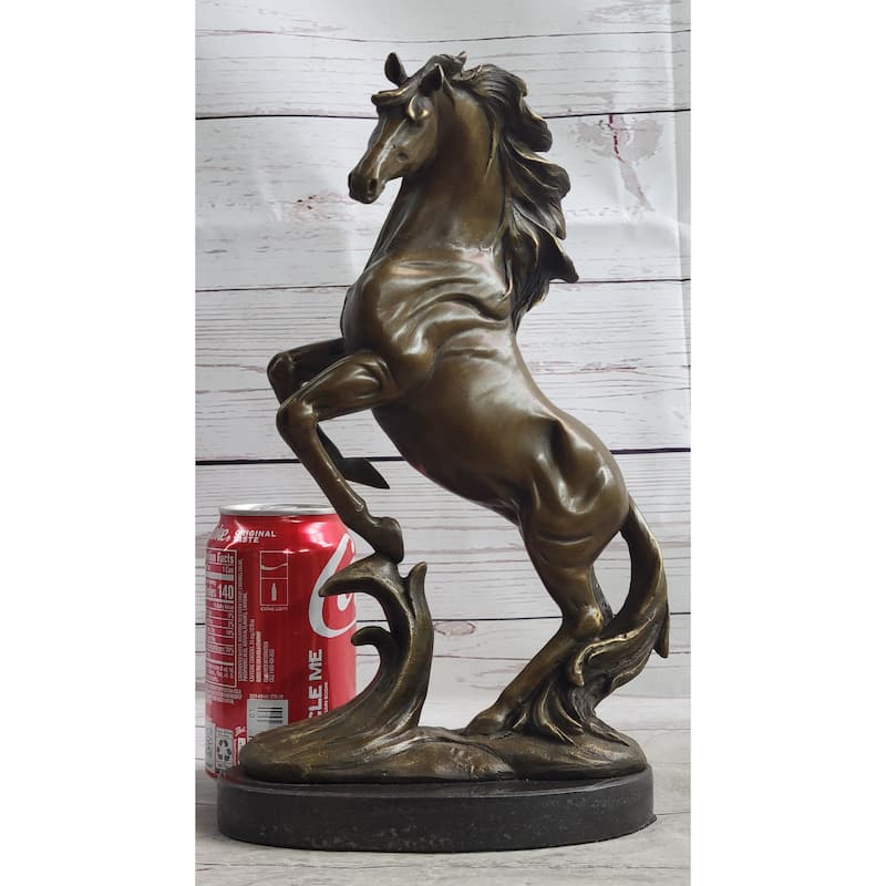 Rearing Horse Bronze Sculpture Statue Equestrian Stables Country Western Decor