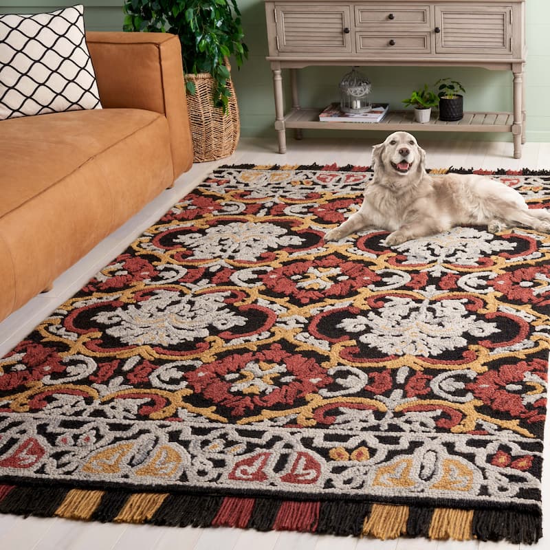SAFAVIEH Handmade Blossom Parthenia Floral Wool Rug