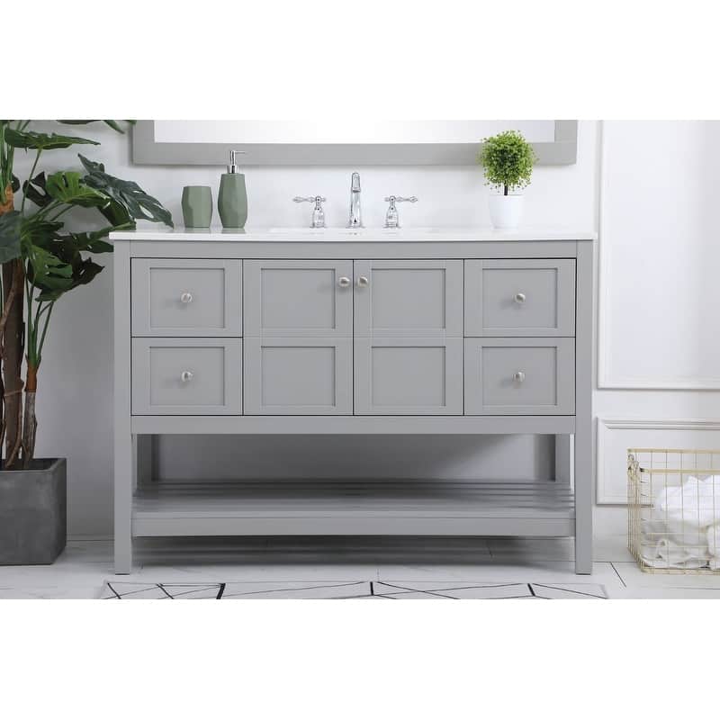 Elegant Lighting VF16448 Theo 48" Free Standing Single Basin Vanity