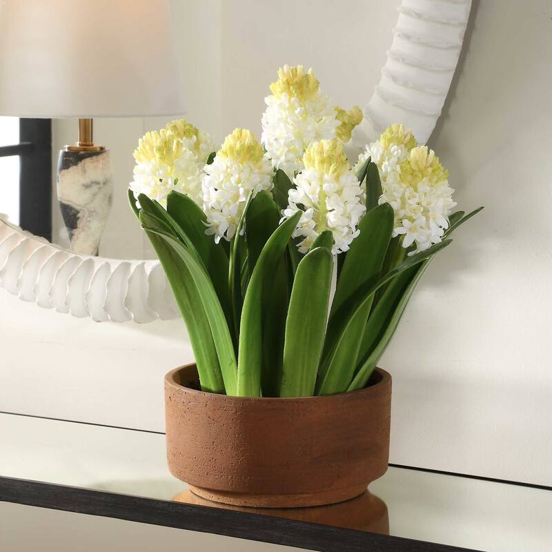 Uttermost 60242 Sincerity 17" Wide Hyacinth Flower Artificial Plant in - White / Terracotta