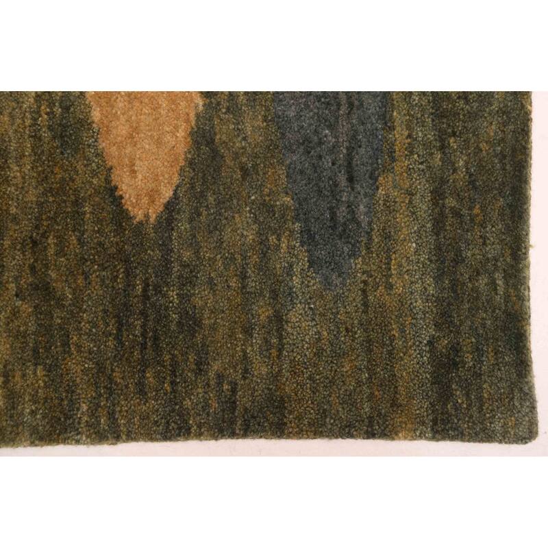 ECARPETGALLERY Hand-knotted Peshawar Ziegler Green Wool Rug - 5'0 x 6'11