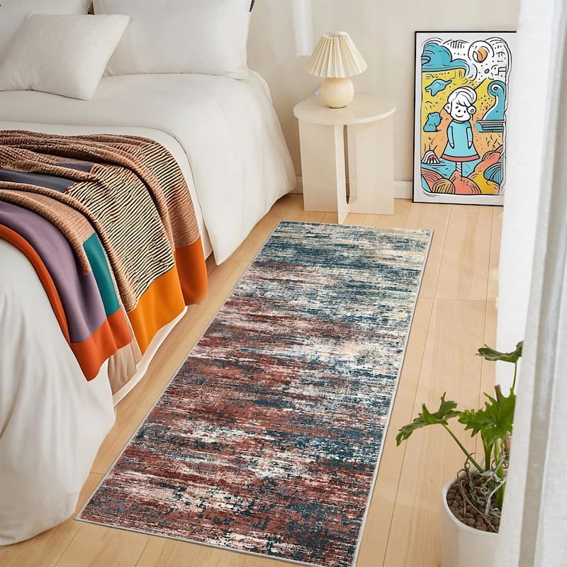 Area Rug Living Room Rugs Modern Abstract Soft Indoor Rug Low Pile Non Slip Accent Carpet