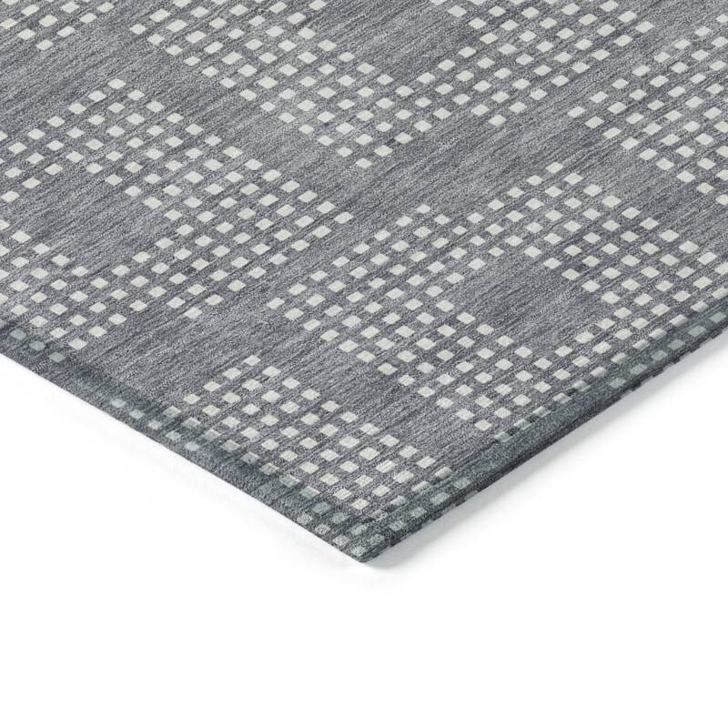 Machine Washable Indoor/ Outdoor Chantille Modern Houndstooth Rug