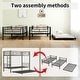 preview thumbnail 36 of 41, Metal Twin over Twin Bunk Bed with Trundle and Guardrail, Silver