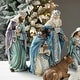 preview thumbnail 7 of 77, Glitzhome 12pcs Resin Christmas Multi/ Blue/ Ivory Nativity Figurines Set