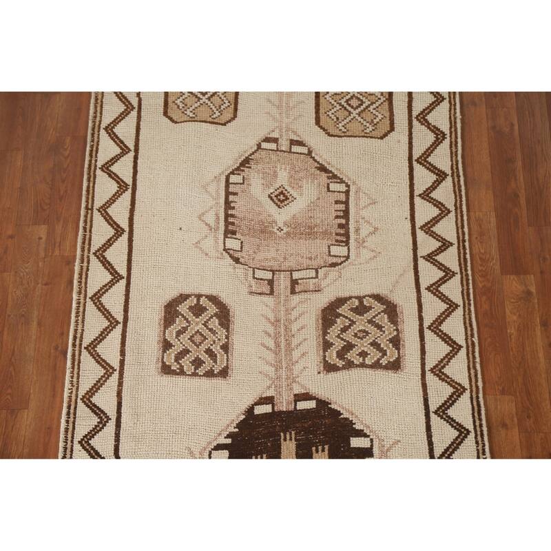 Anatolian Oriental Runner Rug Natural Dye Handmade Wool Carpet - 3'5"x 10'9"