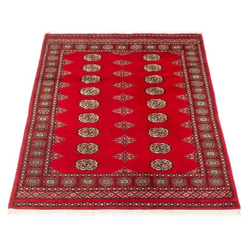 ECARPETGALLERY Hand-knotted Peshawar Bokhara Red Wool Rug - 4'0 x 5'10