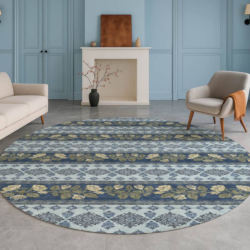 Machine Washable Indoor/ Outdoor Stripe Sochi Chantille Rug