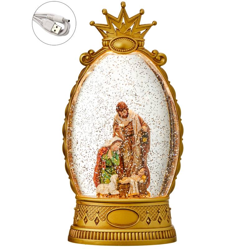 10.5" LED Holy Family Crown Globe Usb