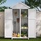 preview thumbnail 1 of 11, Christopher Knight Home-Amile Fir Wood Outdoor Storage Shed with Double Doors White