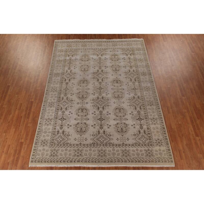 Oushak Oriental Area Rug Handmade Wool Carpet - 8'10"x 12'1"