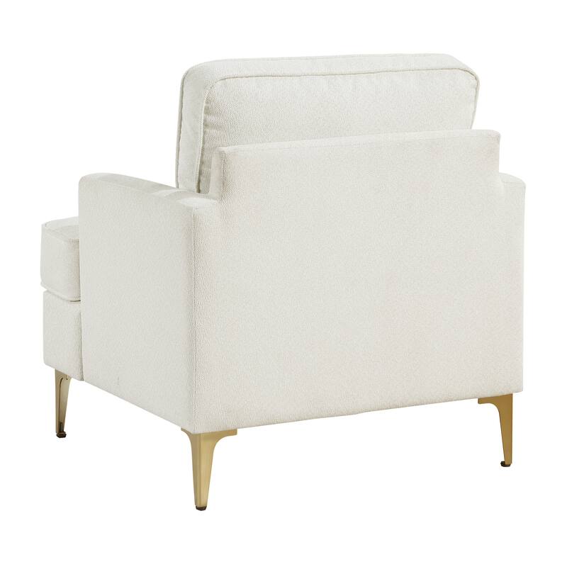 Grove 28.5" Chenille Accent Chair - Brushed Gold Finish Metal Legs