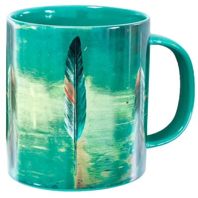 Paseo Road by HiEnd Accents Tossed Feather Design Mug Set, 4PC