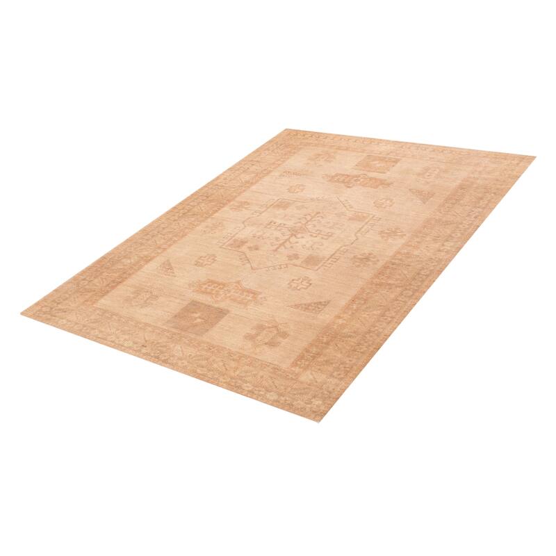 ECARPETGALLERY Hand-knotted Chobi Finest Ivory Wool Rug - 6'5 x 8'7