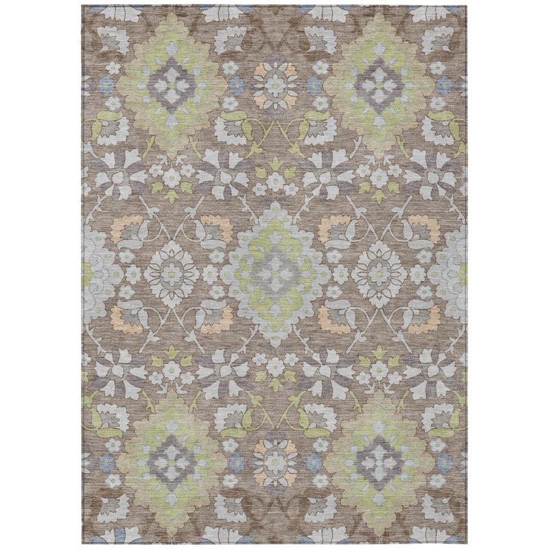 HomeRoots Oriental Traditional Rectangle Outdoor Rug