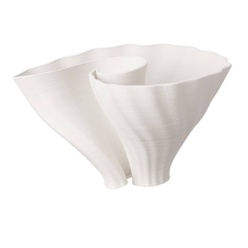 Round White 3D Printed Ceramic Vase