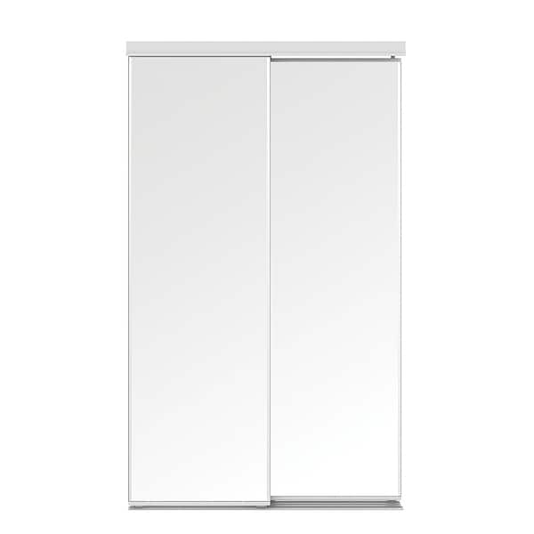 Colonial Elegance Bevelled Mirror Sliding Closet Door White 72x80.5