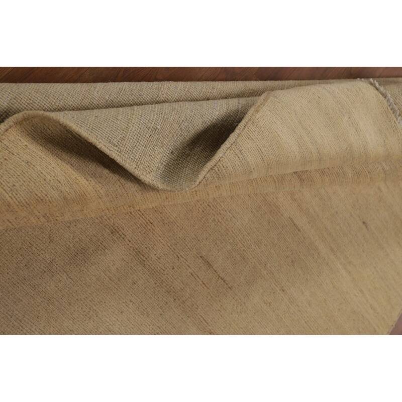 Modern Beige Gold Muted Gabbeh Oriental Area Rug Handmade Wool Carpet - 5'10"x 8'10"
