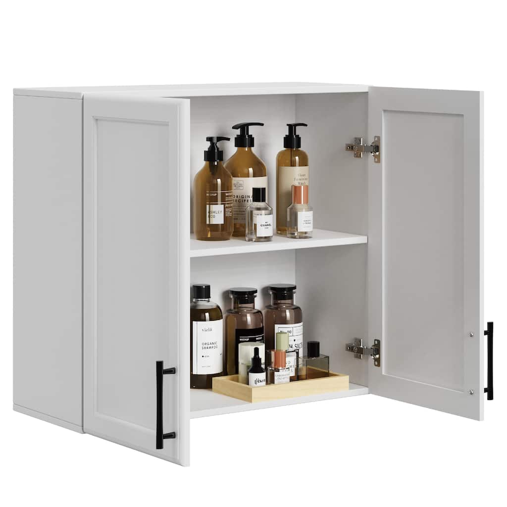 Shaker Style Wall Storage Cabinet with 2 Doors & Shelf
